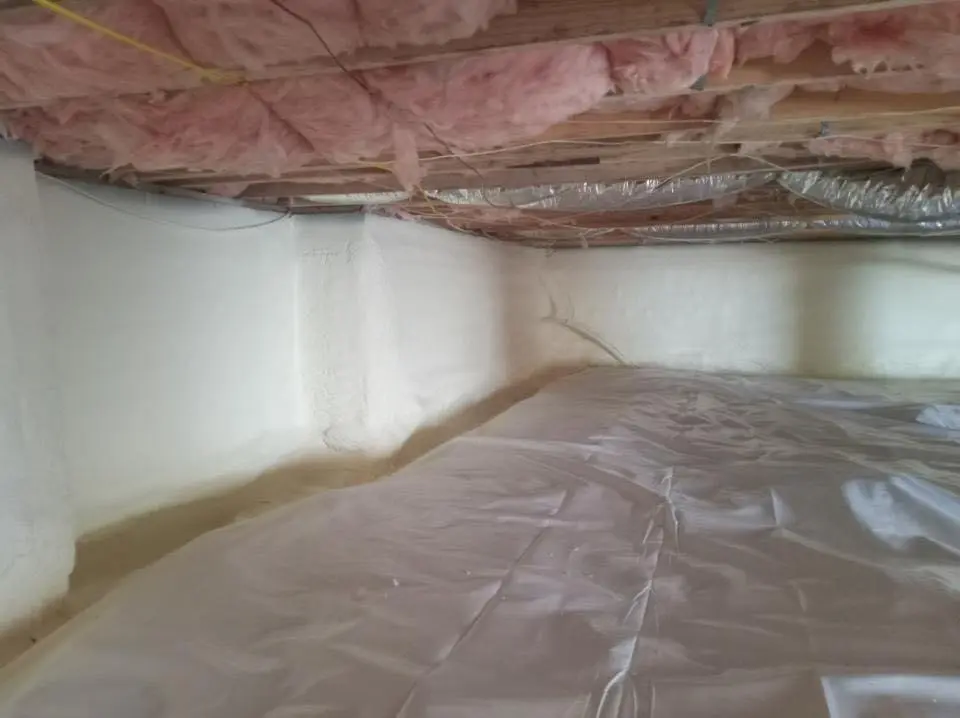 Crawl space encapsulation with closed-cell spray foam for Roof Leak Repair in Lynchburg